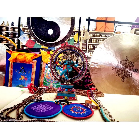 SHIVA NATARAJ, Statue (Stone Filled) best to display at healing centre, office, home and private land, perfect quality Statue, Dim Yellow and Green Color, Best quality, - Large Size (14*9.6*34.7 cm, 5.5*3.8*16.6inch)