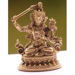 Manjushree-Beautiful carving, Dim Yellow colored, Statue, Hand worked in Nepal - Mini Size ( 2.6*1.6*4.3cm,  1.02*0.62*1.69 inch)