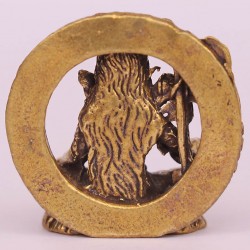 Shiva-Beautiful carving, Dim Yellow colored, Statue, Hand worked in Nepal - Mini Size (2.7*1.7*2.9 cm, 1.06*0.66*1.14 inch)