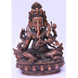 Ganesh-Beautiful carving, Mixed Brown colored, Statue, Hand worked in Nepal - Small  Size ( 21*12*8.8 cm, 8.26*4.72*3.46 inch)