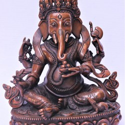 Ganesh-Beautiful carving, Mixed Brown colored, Statue, Hand worked in Nepal - Small  Size ( 21*12*8.8 cm, 8.26*4.72*3.46 inch)