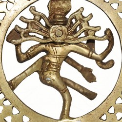 SHIVA NATARAJ - Best quality statue hand work in Nepal by Master Artist. Dim Yellow Color - Small Size (6*9*21 cm, 2.3*3.5*8.2 inch)