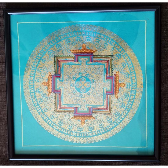 Thanka Framed Vajra Mandala - Medium size (27*27 cm, 10.62*10.62 inch)