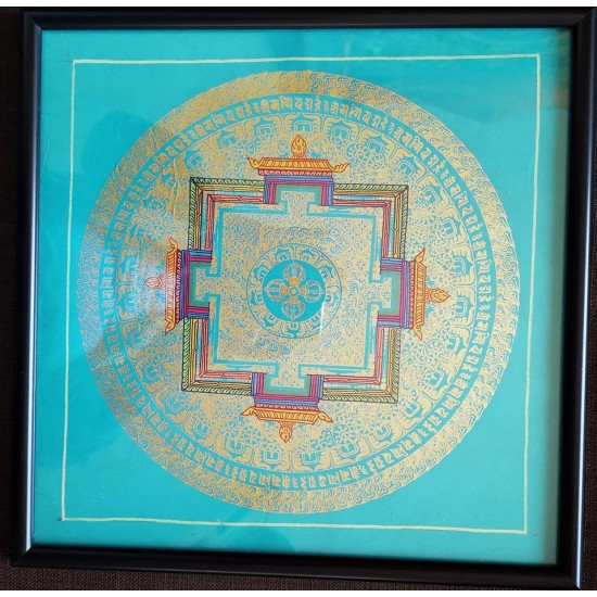 Thanka Framed Vajra Mandala - Medium size (27*27 cm, 10.62*10.62 inch)