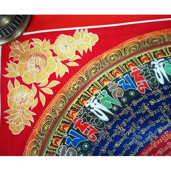 Mantra Mandala Thanka - Large size (55*55 cm, 21.65*21.65 inch) Mantra Mandala Thanka - Large size (55*55 cm, 21.65*21.65 inch)