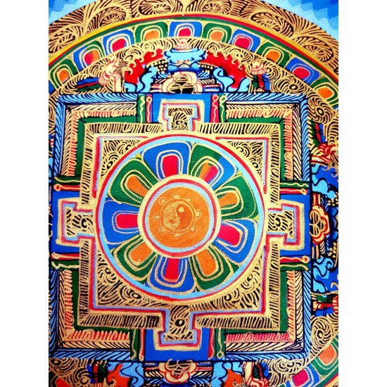 Mandala Thanka Painting - Medium size (33*33 cm, 12.99*12.99 inch)