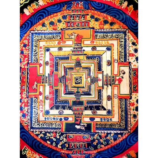 Kala Chakra Mandala Thanka Painting - Medium Size (33*34.5 cm, 12.99*13.58 inch) Kala Chakra Mandala Thanka Painting - Medium Size (33*34.5 cm, 12.99*13.58 inch)