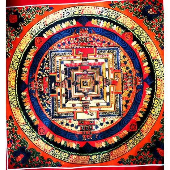 Kala Chakra Mandala Thanka Painting - Medium Size (33*34.5 cm, 12.99*13.58 inch) Kala Chakra Mandala Thanka Painting - Medium Size (33*34.5 cm, 12.99*13.58 inch)