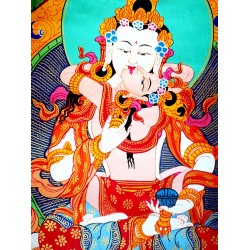 Bajrasatwa Thanak Painting - Medium size (44*34 cm, 17.32*13.38 inch)