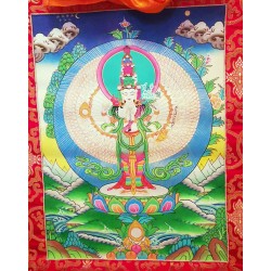 Awo Lokeshwor Thanka Painting - Medium Size (43.5*34 cm, 17.12*13.38 inch)