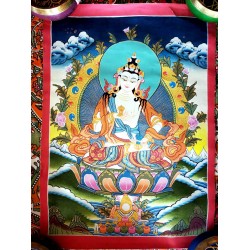Bajrasatwa Thanka Painting - Medium size (43.5*32 cm, 17.12*12.59 inch)
