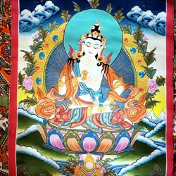 Bajrasatwa Thanka Painting - Medium size (43.5*32 cm, 17.12*12.59 inch)