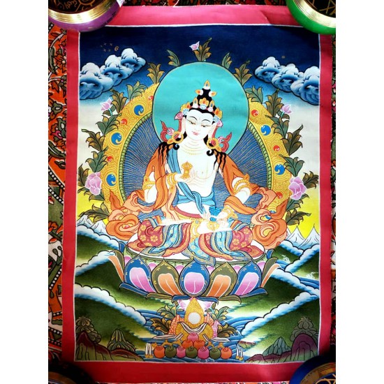 Bajrasatwa Thanka Painting - Medium size (43.5*32 cm, 17.12*12.59 inch)