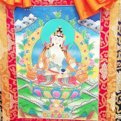 Bajrasatwa Thanka Painting - Medium size (43*34.5 cm, 16.92*13.58 inch)