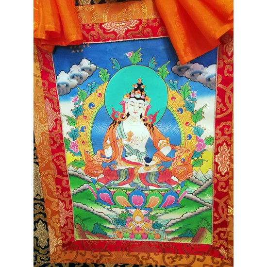 Bajrasatwa Thanka Painting - Medium size (43*34.5 cm, 16.92*13.58 inch)