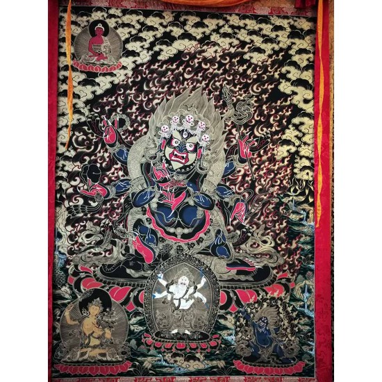 Mahakala Thanka Painting - Jumbo size (154*116 cm, 60.62*45.66 inch) Mahakala Thanka Painting - Jumbo size (154*116 cm, 60.62*45.66 inch)