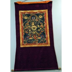Wheel of Life With Border Speical Nepali Thanka Painting - Small size (117.5*68.5 cm, 46.2*26.9 inch)