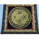 Kala Chakra Mandala Black and Gold with Border Speical Nepali Thanka Painting - Medium size (128.5*94.5 cm, 50.5*37.02 inch)
