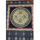 Kala Chakra Mandala Black and Gold with Border Speical Nepali Thanka Painting - Medium size (128.5*94.5 cm, 50.5*37.02 inch)