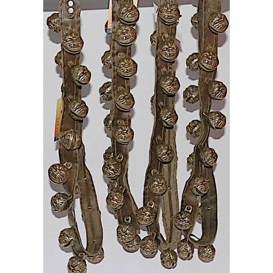 Cow Bells Leather Belt (16 pces) - Medium Size