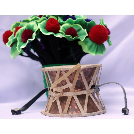 Nepali Damaru Copper - Small Size (10.7*8 cm, 4.21*3.14 inch) Nepali Damaru Copper - Small Size (10.7*8 cm, 4.21*3.14 inch)