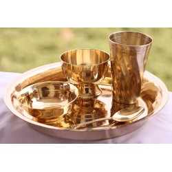 Normal Nepali Khana set,Thali set,Yellow/Shiny Quality - Mix Size