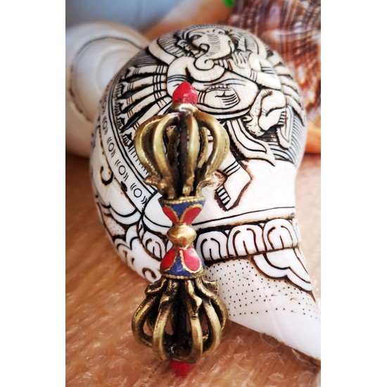 Double Vajra/Dorje - Beautiful Decorative ritual weapon, Hand worked in Nepal - Small Size (8*10 cm, 3.1*3.9 inch) Double Vajra/Dorje - Beautiful Decorative ritual weapon, Hand worked in Nepal - Small Size (8*10 cm, 3.1*3.9 inch)