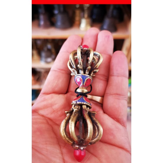 Double Vajra/Dorje - Beautiful Decorative ritual weapon, Hand worked in Nepal - Small Size (8*10 cm, 3.1*3.9 inch) Double Vajra/Dorje - Beautiful Decorative ritual weapon, Hand worked in Nepal - Small Size (8*10 cm, 3.1*3.9 inch)
