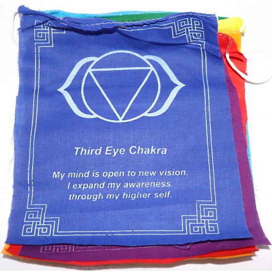 Seven Chakra Prayer Flags, Pure Cotton, Best quality Tibetan Prayer (1 packet have 7 individual flags) Flags - Medium size (21*24 cm, 8.2*9.4 inch) Seven Chakra Prayer Flags, Pure Cotton, Best quality Tibetan Prayer (1 packet have 7 individual flags) Flags - Medium size (21*24 cm, 8.2*9.4 inch)