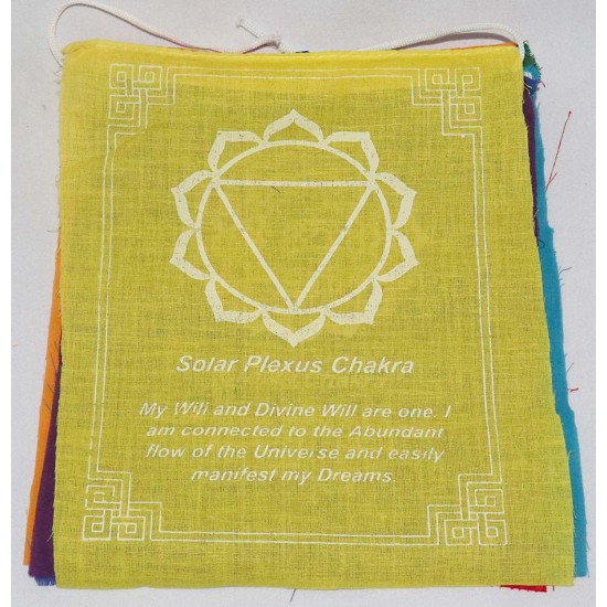 Seven Chakra Prayer Flags, Pure Cotton, Best quality Tibetan Prayer (1 packet have 7 individual flags) Flags - Medium size (21*24 cm, 8.2*9.4 inch) Seven Chakra Prayer Flags, Pure Cotton, Best quality Tibetan Prayer (1 packet have 7 individual flags) Flags - Medium size (21*24 cm, 8.2*9.4 inch)