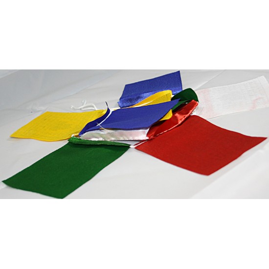 Tibetan, Cotton, Good Quality Horizontal, Door Prayer Flags (1 packet have 10 individual flags) - XX Small size (7*7 cm, 2.7*2.7 inch)