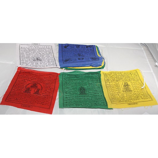 Tibetan, Cotton,Good Quality Horizontal, Door Prayer Flags (1 packet have 10 individual flags) - X Small size (10*7 cm, 3.9*2.7 inch)