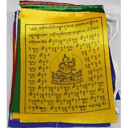 Tibetan, Buddhist, Pure Cotton, High Quality, Horizontal, Prayer Flags (1 roll have 25 individual flags) - Large size (21*25 cm, 8.26*9.8 inch)