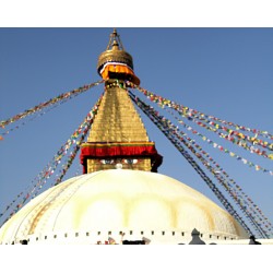 Tibetan, Buddhist, Pure Cotton, High Quality, Horizontal, Prayer Flags (1 roll have 25 individual flags) - Extra Large size (28*30 cm, 11.02*11.81 inch)