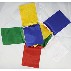Tibetan, Polister, Cheapest, Horizontal, Door Prayer Flags (1 packet have 10 individual flags) - XX Small size (7*7 cm, 2.7*2.7 inch)
