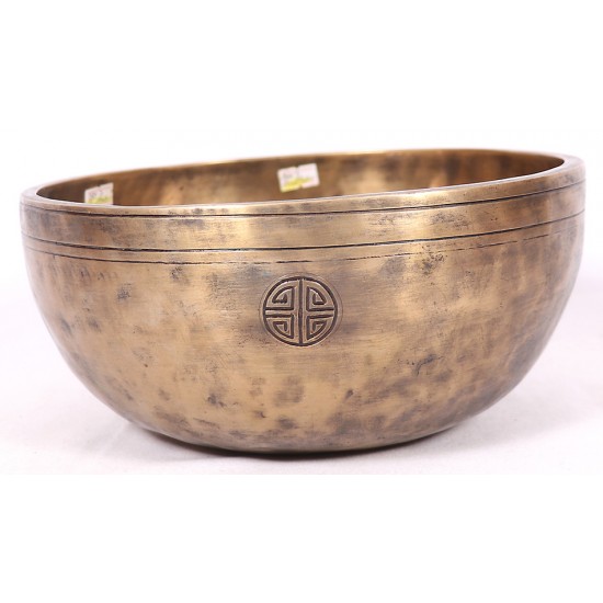 Full Moon Carving, Healing, Planetary, Therapeutic, Handmade Singing Bowl - Large Size