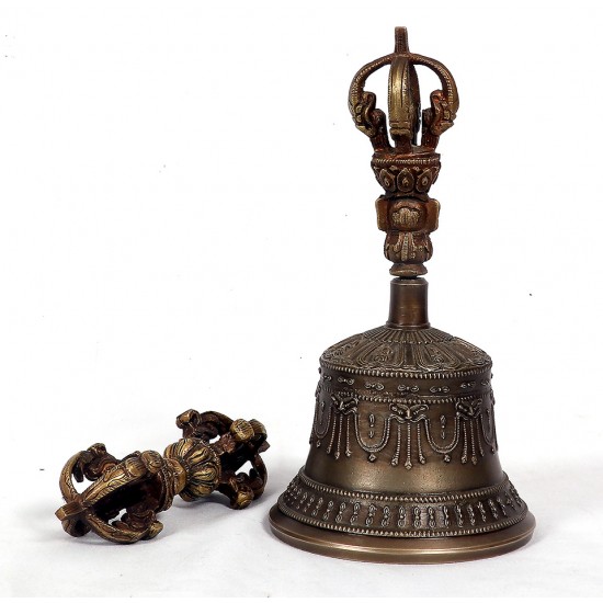 Therapeutic Special Nepali Healing, Therapy, Tibetan Bell with vajra- Small Size