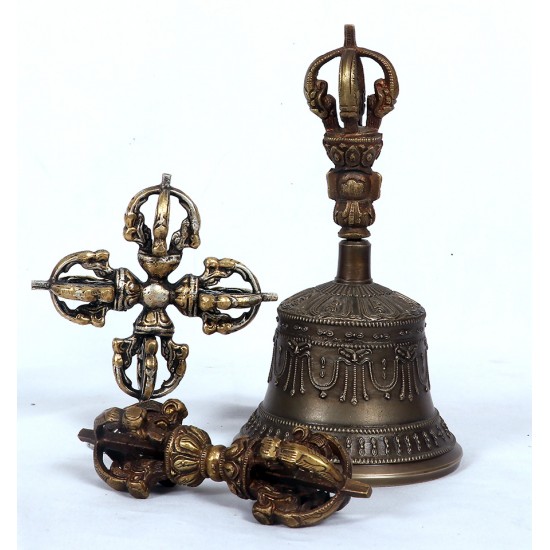 Therapeutic Special Nepali Healing, Therapy, Tibetan Bell with vajra- Small Size