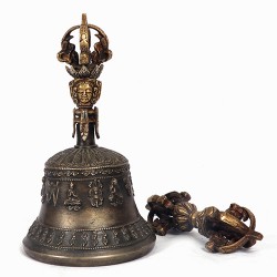 Therapeutic Special Nepali Healing, Therapy, Tibetan Bell with vajra- Medium Size