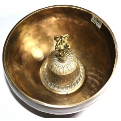 F (FA) - Healing, Musical Note, Therapeutic, Dim Yellow, Deheraduni Bell - Large Size (11.1*21.1 cm, 4.37*8.30 inch)