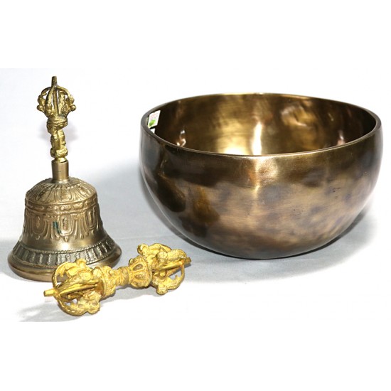 F (FA) - Healing, Musical Note, Therapeutic, Dim Yellow, Deheraduni Bell - Large Size (11.1*21.1 cm, 4.37*8.30 inch)