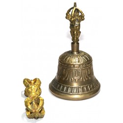 OM - Healing, Planetary, Therapeutic, Dim Yellow, Deheraduni Bell - Small Size (7.8*14.1 cm, 3.07*5.55 inch)