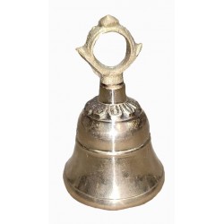 MEDITATION - Healing, Bell Vedic Puja Therapeutic without handle, Golden/ Yellow, Special Bells - Extra Small Size (13.97 cm, 5.5  inch)