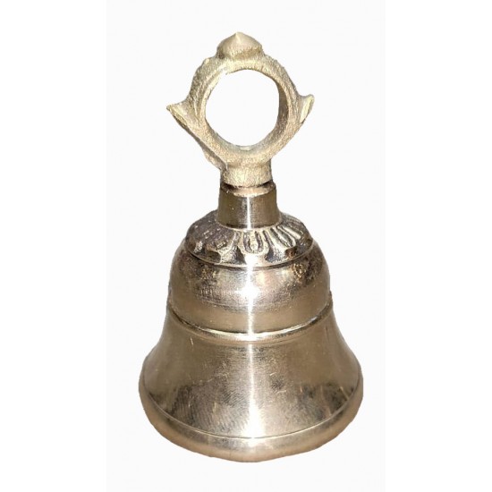 MEDITATION - Healing, Bell Vedic Puja Therapeutic without handle, Golden/ Yellow, Special Bells - Extra Small Size (13.97 cm, 5.5  inch)