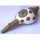 Brass Metal Conch Shell, powerful ancient healing (therapeutic) instrument, Hand work, White and Yellow Color -Extra Large Size (38*42.5 cm, 10.62*11.41 inch)