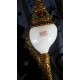 Metal Conch Shell(SHANKHA), powerful ancient healing (therapeutic) instrument, Hand work, Beautiful Design, Yellow Metal Color - Small Size (26*31*8.5 cm, 2.3*12.02*3.3  inch)