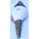 Metal Conch Shell(SHANKHA), powerful ancient healing (therapeutic) instrument, Hand work, Beautiful Design, White Color - Small Size (26*31*9 cm, 10.2*12.2*3.5 inch)