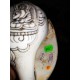 Pancha Buddha Carving Conch Shell(SANKHA), powerful ancient healing (therapeutic) instrument, Hand work, White Color - Medium Size (19.5*30 cm, 7.6*11.8 inch)