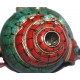 Conch Shell, powerful ancient healing (therapeutic) instrument, Hand work, Turquoise stone, Single Buddha, Green Color - Large Size (36.1*30 cm, 14.2*11.8 inch)