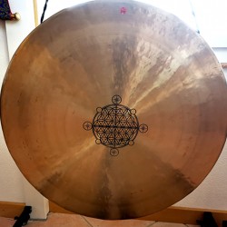 Sun - Planetary, Cosmic Tam Tam Gong with Flower of Life & Vastu Design - 40